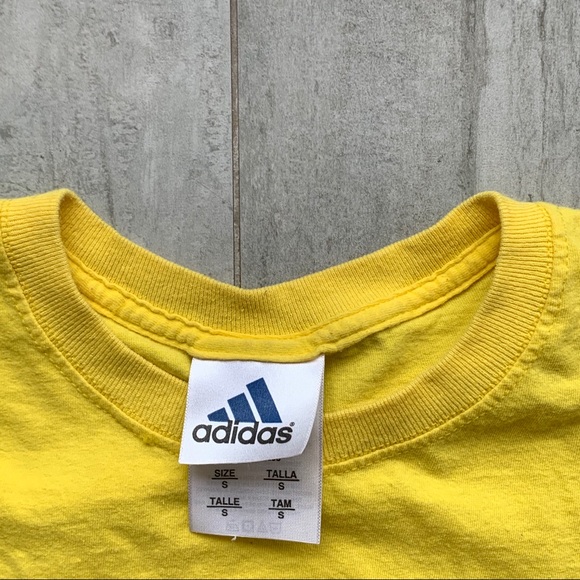 Adidas Danger Yellow Black Tee Top t-Shirt Shirt - Picture 12 of 15